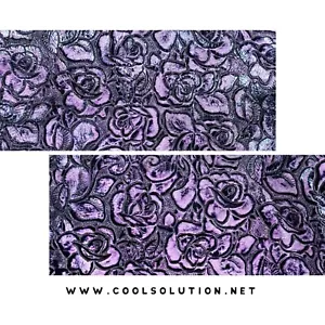 Embossed Leather Sheets Roses Deep Purple, For Bags, Earrings, Wallet, Upholtery - Picture 1 of 4