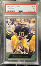 Tom Brady 2000 Press Pass #37 Rookie Card New England Patriots PSA 7 (NM)