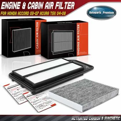 Engine & Cabin Air Filter for Honda Accord 2003-2007 Acura TSX 2004-2008 2.4L Foto 1 de 4