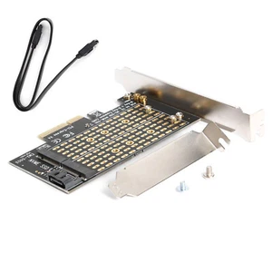 Dual-Protocol 8Gbps Adapter Card W/SATA Cable For PCI-E/NVME/SATA/M.2 SSD - Afbeelding 1 van 10