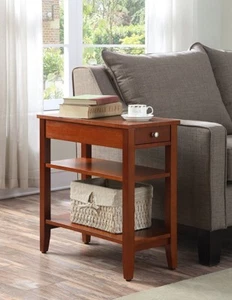 Small End Table Narrow Chair Side Storage Living Room Furniture Nightstand Thin - Picture 1 of 3