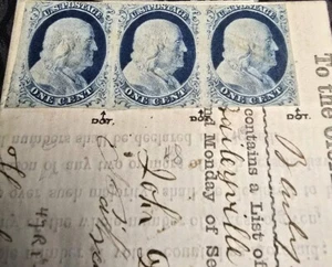 Blocco francobolli 1 centesimo Benjamin Franklin su lettera storica impiegata /Ultra raro - Foto 1 di 4
