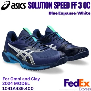 Asics Tennis Shoes SOLUTION SPEED FF 3 OC Blue Expanse 1041A439.400 Omni Clay - Picture 1 of 13