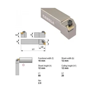 Portaherramientas de torneado con abrazadera superior Canela CTFPL1212F11 vástago de 12 mm - Imagen 1 de 9
