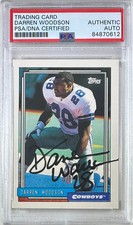 Darren Woodson auto signed #727 1992 Topps rookie card Dallas Cowboys PSA Encap