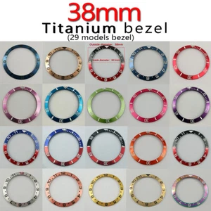 38mm Titanium black silver red blue green watch bezel insert fit 40mm watch case - Picture 1 of 36