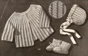 Vintage gehäkeltes Barbara Baby Set #741 NUR MUSTER - Bild 1 von 1