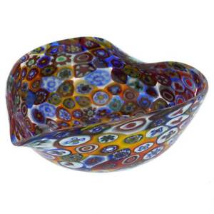 GlassOfVenice Murano Glass Millefiori Decorative Heart Bowl - Multicolor