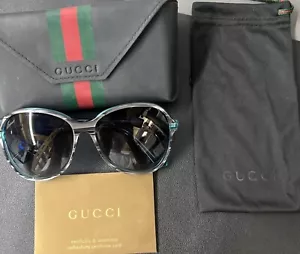 Occhiali da sole Gucci GG 3193/S e custodia rigida, blu verde e grigio. - Foto 1 di 11
