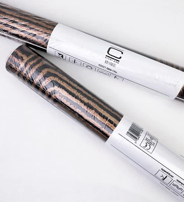 CANTIDAD 2 - Papel pintado RoomMates negro metálico dorado zulú firma pelar y pegar Foto 1 de 4