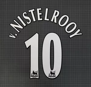 VAN NISTELROOY #10 1997-2007 Player Size Premier League White Nameset Lextra - Picture 1 of 2