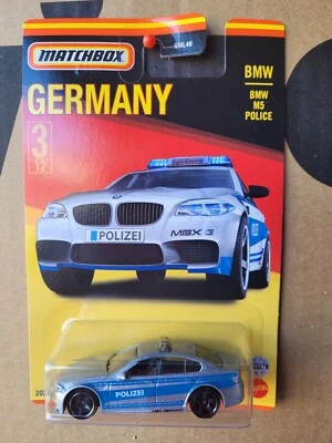 MATCHBOX 2021 GERMANY SERIES - BMW M5 POLICE [SILVER] POLIZEI CARD GOOD  - Image 1 of 4