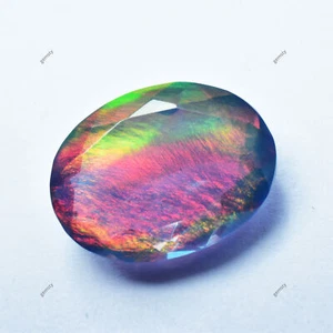 Natural Boulder Opal CERTIFIED 10.25 Ct Loose Gemstone Doublet Oval Cut - Picture 1 of 10