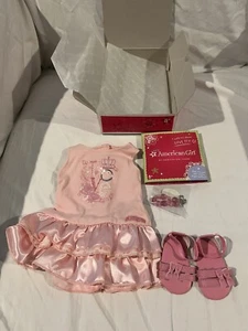 American Girl Retired PRETTY PINK OUTFIT Dress,Shoes,Jewelry in BOX Valentines. - Picture 1 of 4