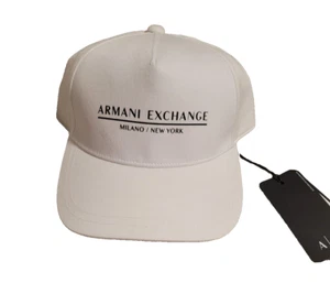 Armani Exchange Men’s Logo Baseball Cap white in Color, OS Fits Most, Hat NEW!!! - Picture 1 of 4