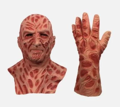 New Freddy Krueger Mask+Gloves Horror Halloween Props Adult Bloody Latex Costume - Image 1 of 4