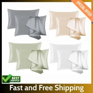 100% Mulberry Silk Pillowcase Momme - Hair & Skin Friendly, Hidden Zipper New - Picture 1 of 17