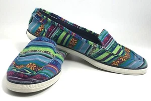 Keds Slip-on Sneakers Womens 8 Surfer Baja Striped Blue Tapestry Boho Comfort - Picture 1 of 7