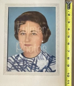 Pintura fotográfica vintage tintada a mano color aceite 8x10 anciana retrato moda años 50 - Imagen 1 de 9