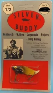 Vintage Silver Buddy Billy Westmorland 1/2 OZ Fishing Lure - Black - Gold - Picture 1 of 2