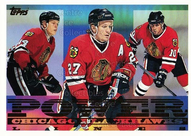 1995-96 Topps Power Lines #4 Dave Poulin, Jeremy Roenick, Tony Amonte - Image 1 of 1