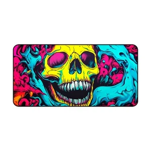 Alfombrilla de escritorio con calavera psicodélica, alfombrilla de ratón de viaje ácida, accesorios de oficina coloridos, - Imagen 1 de 21