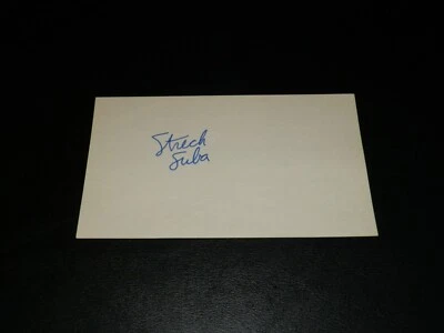 Strech Suba (debut 1978) Autographed 3x5 Index Card Houston Astros Coach - Image 1 of 3