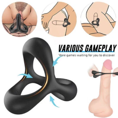 10PCS Cock Ring Set Erection Soft Stretchy Penis Rings Silicone Sex Toys For Men - Image 1 of 4