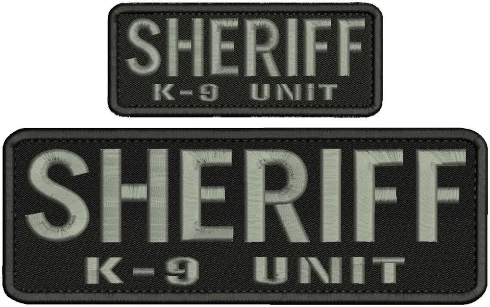 SHERIFF K-9 UNIT EMBROIDERY PATCH 3x9 and 2x5 inches Hook on back - Image 1 of 1