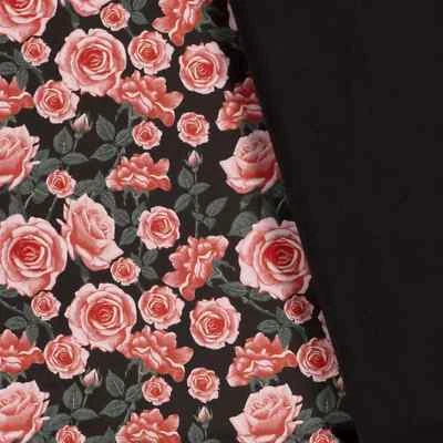 Softshell digital bedruckt Rosen schwarz Rosenmuster - Bild 1 von 3