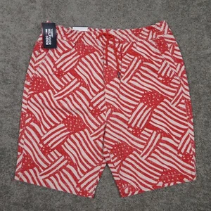 Tommy Hilfiger Shorts Mens 34 Red Geometric Drawstring Casual Beach USA Stripes - Picture 1 of 11