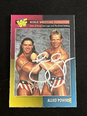 LEX LUGER 1995 WWF WRESTLING MAGAZINE SIGNED AUTOGRAPHED CARD - Image 1 of 2