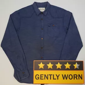 Diesel Shirt LARGE Slim Fit Blue Mens Long Sleeve Cotton 100% - Picture 1 of 13