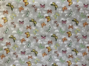 Mantel de vinilo PVC plata mariposa con respaldo textil limpia para limpiar (340) - Imagen 1 de 3