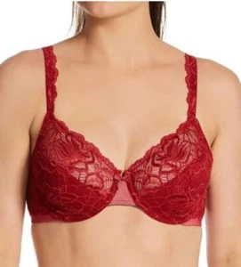Bali 6543 Vintage Car Red Lace Desire Lightly Lined Underwire Bra Sz 36C - Picture 1 of 5