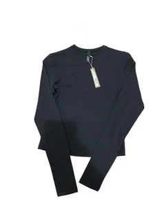 Skims Cotton Jersey Long Sleeve T-Shirt Soot Size Small New With Tags - Picture 1 of 5