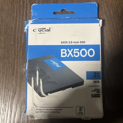 Crucial BX500 2.5" 2TB 4TB 3D NAND 6Gb/s SATA III Internal Solid State Drive SSD - Image 1 of 4