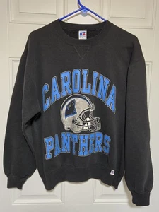 Russell Athletics Carolina Panthers Sweater Mens Size M Black NFL 1994 Vintage - Picture 1 of 6