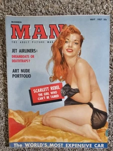 Modern Man 1957 Andre De Dienes Scarlett Rebel 60pgs Pin Up Magazine - Picture 1 of 4