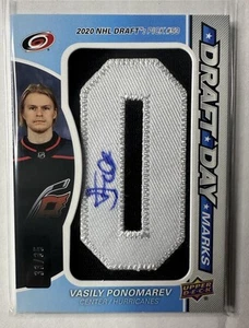 2024-25 SP Game Used Vasily Ponomarev AUTO RC Draft Day Marks /35 Hurricanes - Picture 1 of 2