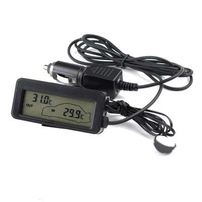 MARKENLOS 12V Auto Thermometer LCD Temperaturanzeige für Innen Außen Überwachung