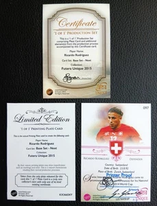 Futera World Unique Ricardo Rodriguez 1/1 Production Set with Booklet 2015 - Picture 1 of 4