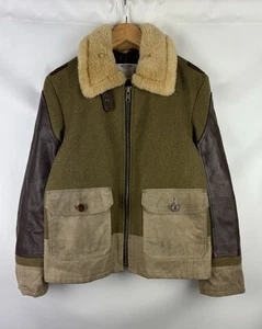 Perfecto By Schott ANJ4 797S Shearling Flying Wool / Leather Bomber Jacket SZ M - Picture 1 of 20