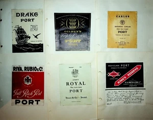 36 Vintage 50er Jahre Port & Sherry Etiketten Likörwein Dessert Sammlung Restposten - Bild 1 von 7