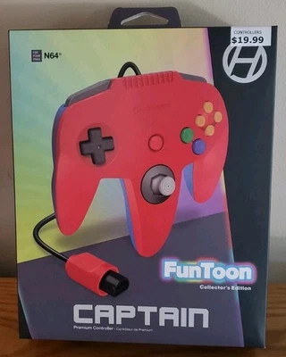 Hyperkin N64 Captain Premium Controller FunToon Collector's Ed. Red/Blue Mario - Image 1 of 4