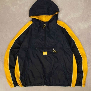 Vintage Michigan Wolverines Half Zip Kapuzenjacke 2XL Herren Navy Blau  - Bild 1 von 8