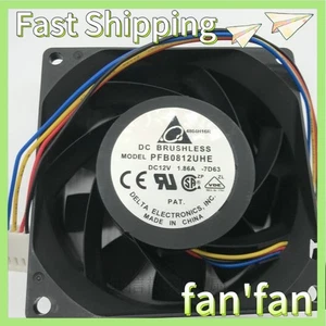Delta PFB0812UHE DC12V 1.86A 80*38MM 80mm 4pin Violent Cooling Fan Fast Delivery - Picture 1 of 3