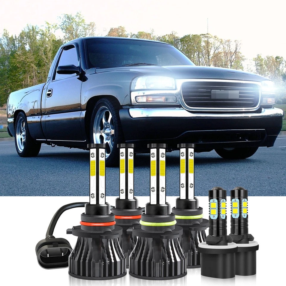 Kit de faros LED con bombillas antiniebla 6x para GMC Sierra 1500 2500 3500 1999-2002 Foto 1 de 4