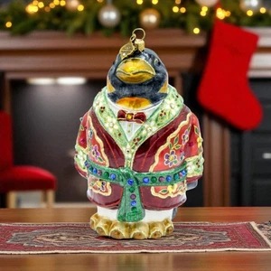 Jay Strongwater Christmas Penguin Ornament SDH20123-250 - Picture 1 of 4