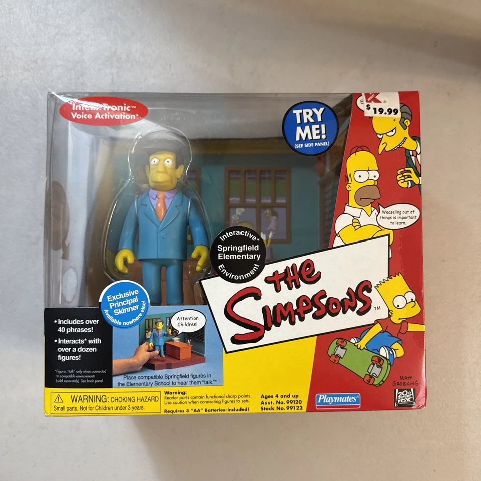 🔥🔥THE SIMPSONS 2001 INTERACTIVE PRINCIPAL SKINNER NEW SEALED PLAYMATES🔥🔥 - Image 1 of 2